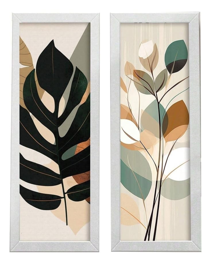 Quadro Decorativo Kit 2 Banheiro Lavabo Floral Elegance - Design Sofisticado para Ambientes Modernos