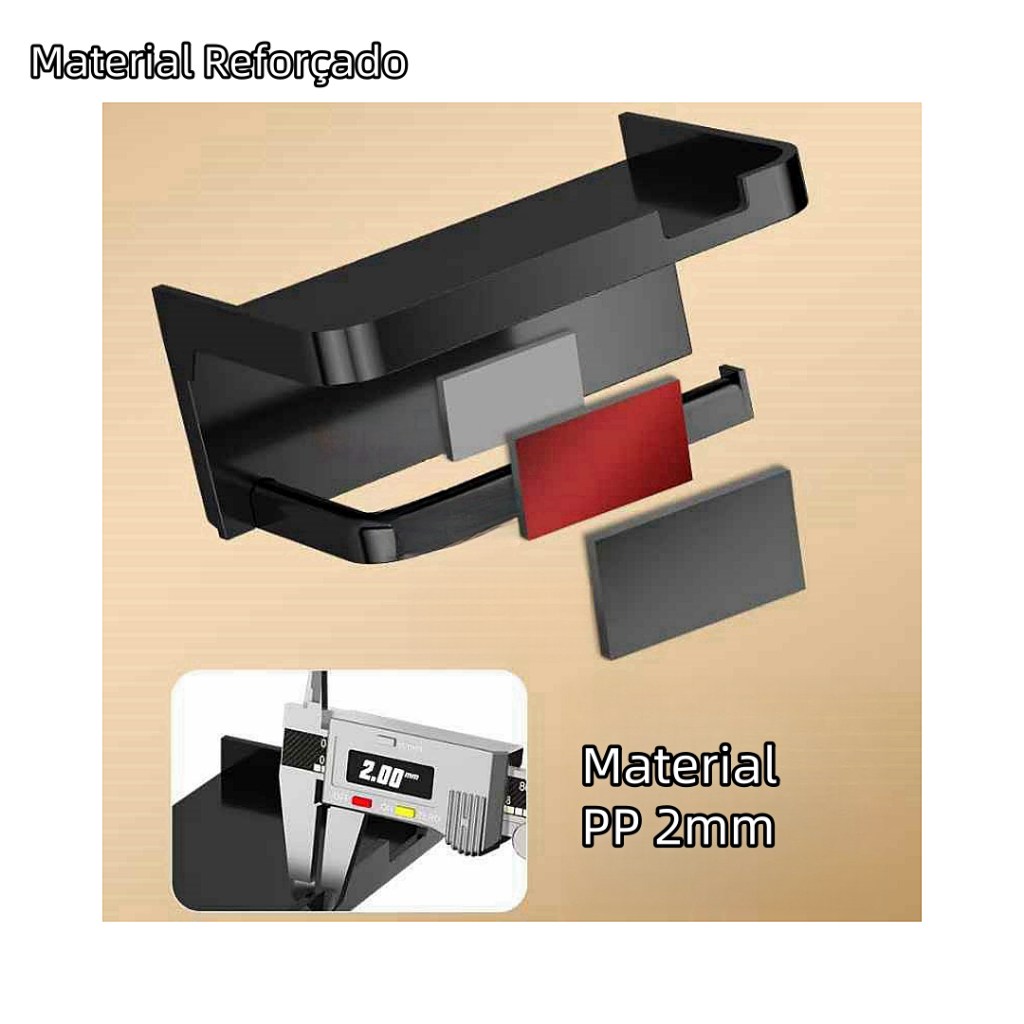 Suporte Porta Papel + Celular para Banheiro