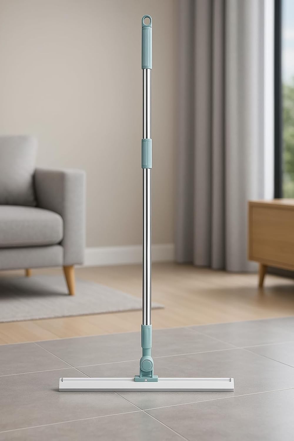 Rodo Articulado 180° com Silicone Premium e Cabo Inox - Desmontável e Antirrisco para Banheiro e Vidros