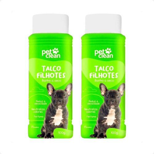 Banho a Seco Pet Clean: 2 Talcos para Filhotes