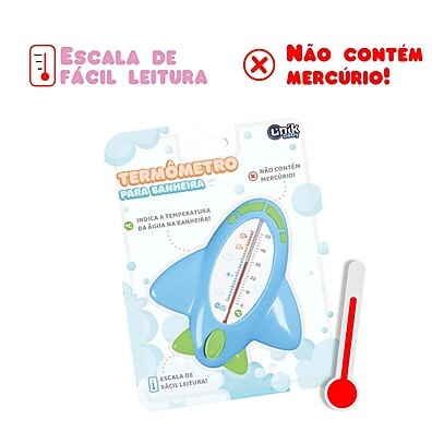 Termômetro para Banheira de Bebê Aviãozinho Azul Rosa – Segurança e Diversão em Cada Banho!