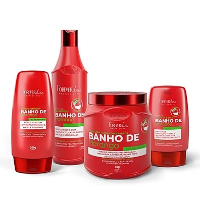 Banho de Verniz Morango Forever Liss: Hidratação Profunda para Fios Perfeitos