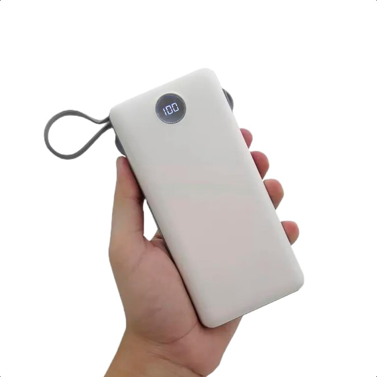 Carregador Portátil Power Bank 20000mAh Turbo Universal com Display Digital - Branco Original