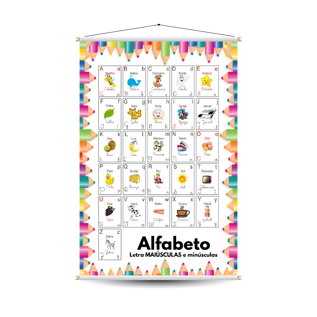 Banner Alfabeto 4 Formas: Aprendizado Visual e Divertido para Educação Infantil