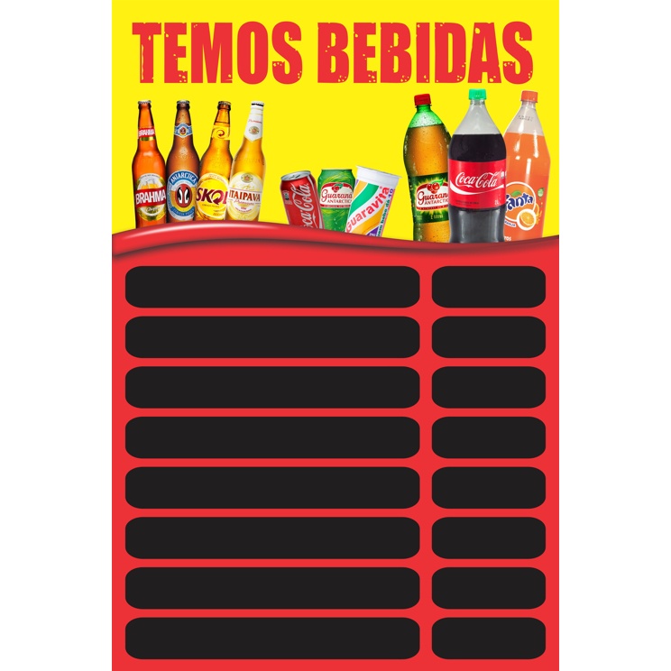 Banner Bebidas: Arte Pronta c/ Espaço Preço