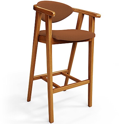 Banqueta Alta Bouclê Terracota: Elegância e Conforto