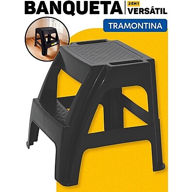 Banqueta Escada 2 Degraus Tramontina – Suporta 120kg e é Multiuso