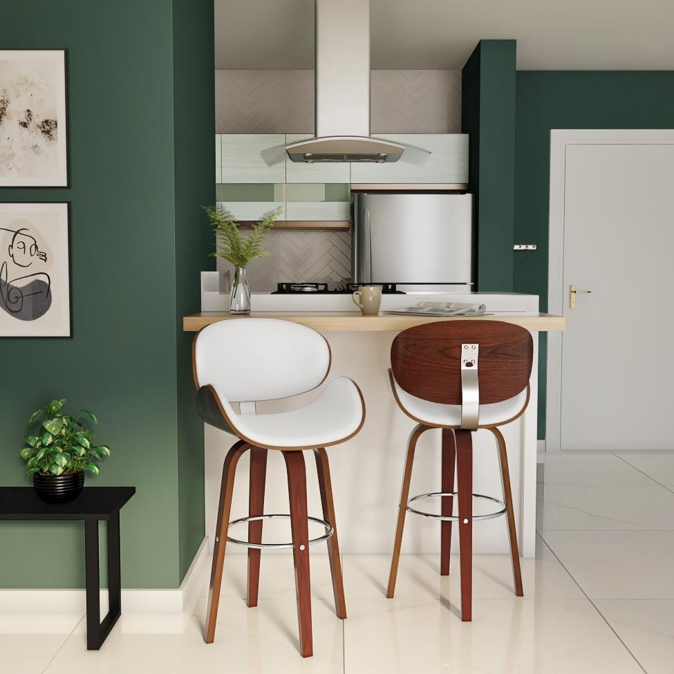 Banqueta Giratória Branca Ede: Conforto e Estilo