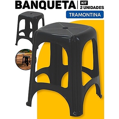 Banqueta Plástica Reforçada: Kit 2 para Casa e Bar