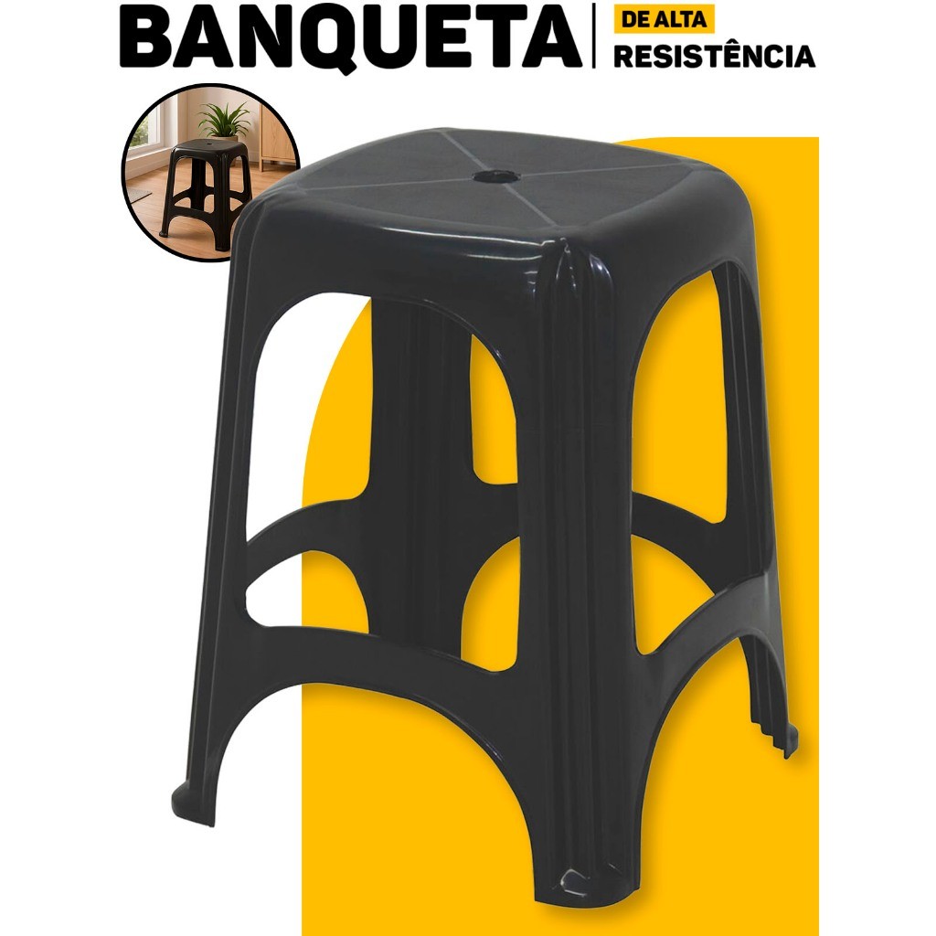 Banqueta Tramontina Até 120kg: Conforto e Resistência em Polipropileno
