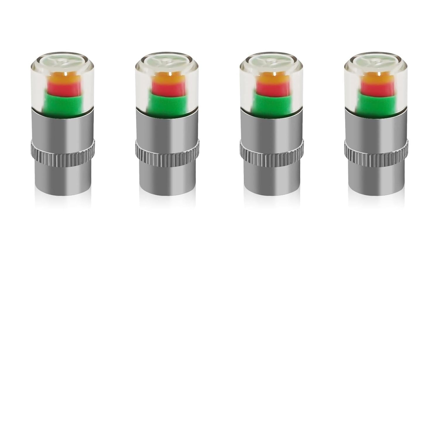 Kit 4 Tampas Monitor de Pressão de Pneu 36PSI 2.4 Bar com Alerta Visual 3 Cores