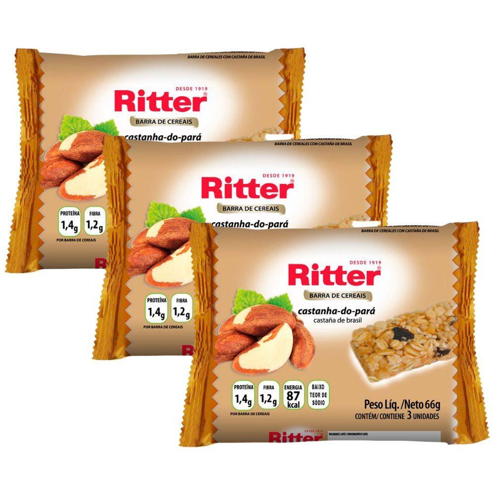 Barra de Cereal Ritter Castanha: Energia e Sabor!