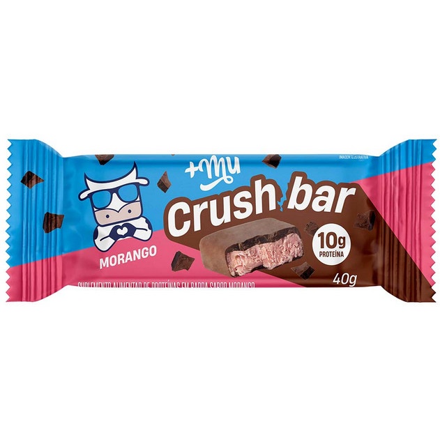 Barra Proteica Crushbar Morango 40g +Mu: Sabor e Proteína Sem Açúcar