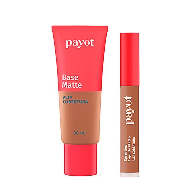 Base 8.0 + Corretivo 5.0 Payot: Alta Cobertura Matte