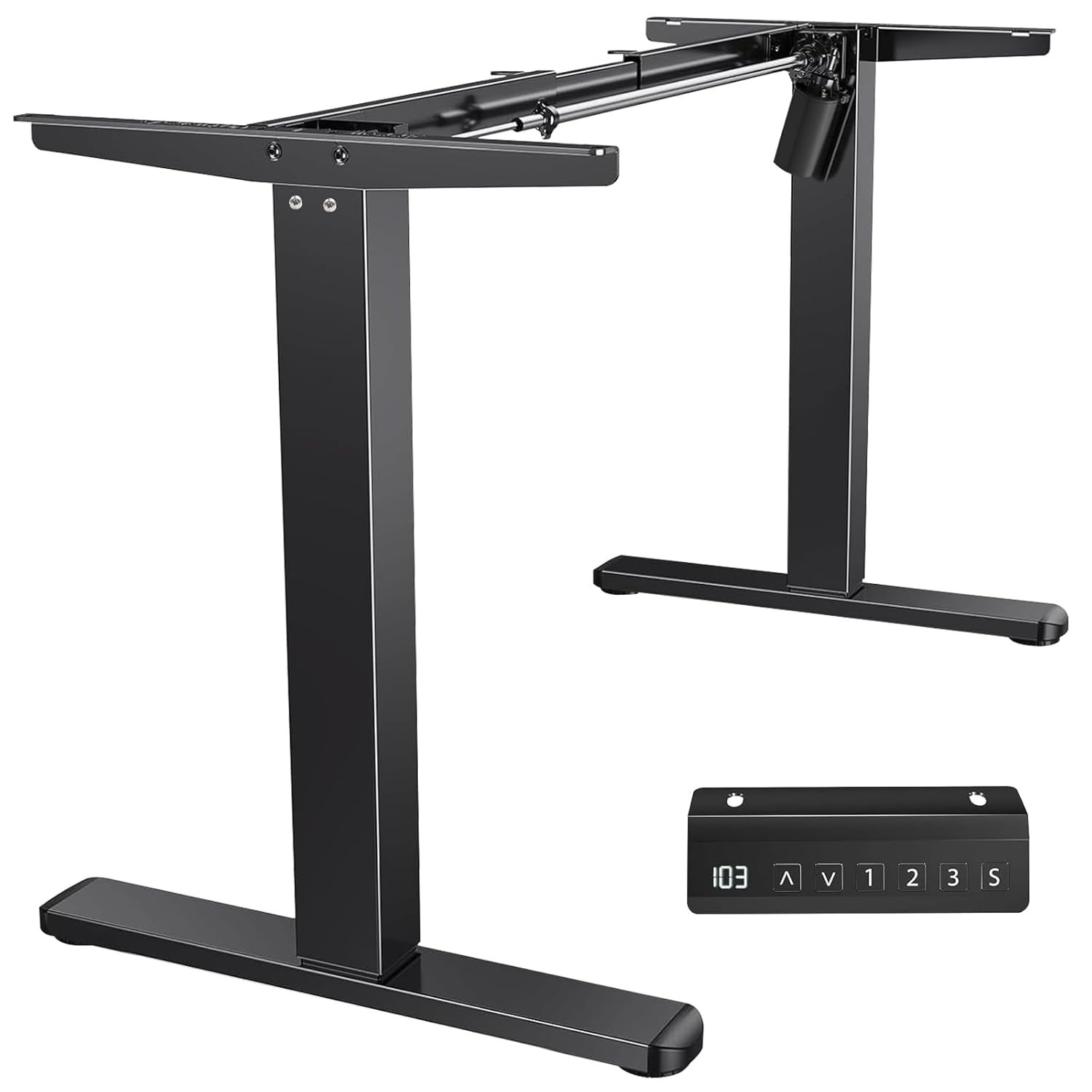 Estrutura de Mesa Elétrica Ajustável com 3 Memórias | Altura 72-120cm | Base Ergonômica Silenciosa (Preto)