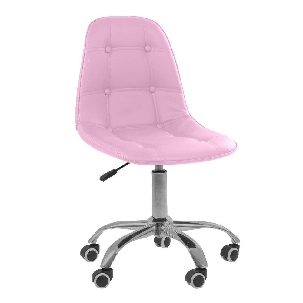 Cadeira Base Giratória Office Eiffel Botonê Rosa - Conforto e Estilo para seu Espaço