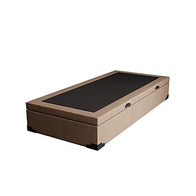 Base para Cama Box Solteiro Martin Premium com Baú Suede Bege