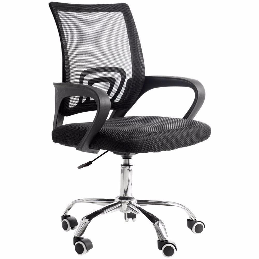 Cadeira de Escritório Secretária com Base Cromada e Rodinhas - Conforto e Estilo para seu Ambiente