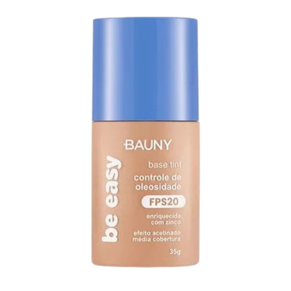 Base Tint Líquida Bauny FPS 20: Efeito Acetinado e Média Cobertura