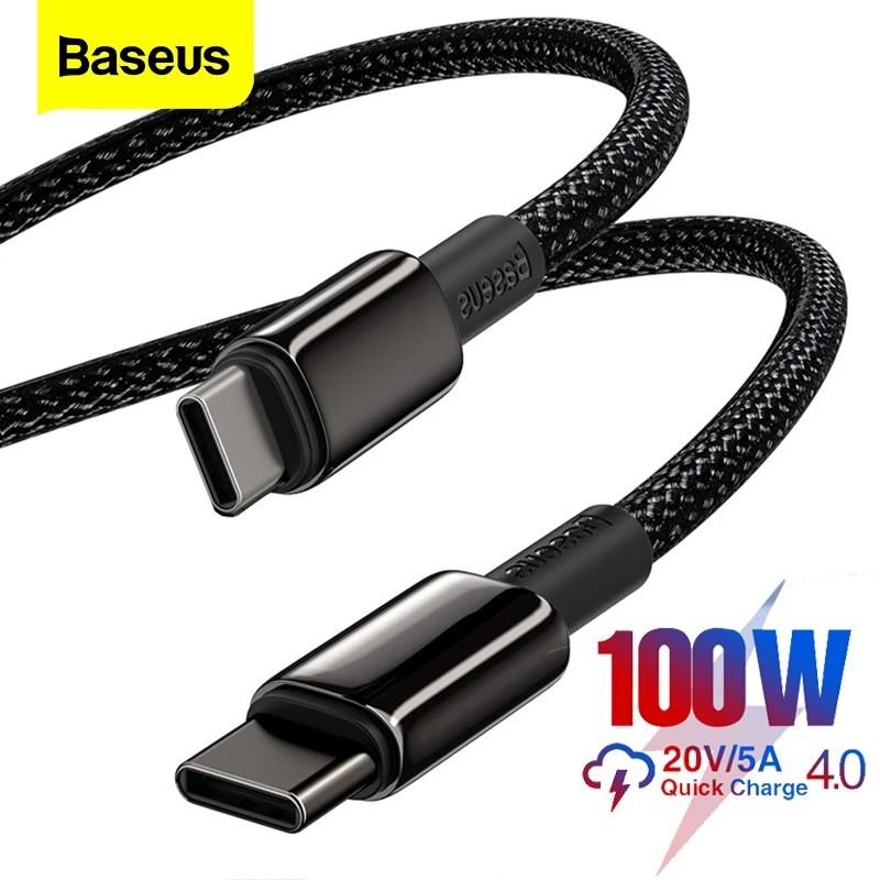 Baseus 100W USB-C: Carregamento Turbo e Dados!