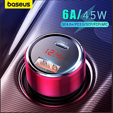 Baseus 45W: Carregador Automotivo Turbo