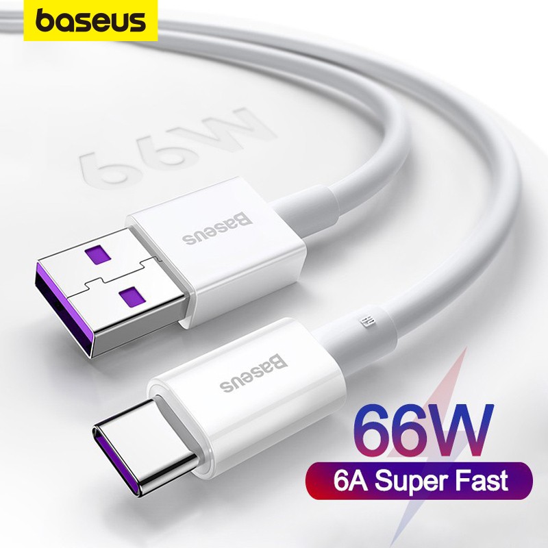 Baseus 66W: Cabo USB-C Turbo para Carregar Rápido!