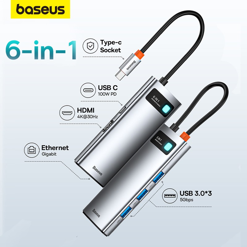 Baseus Hub USB-C: Sua Central de Conexões 4K!