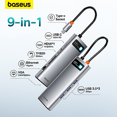 Baseus USB C Hub: Expanda seu MacBook com 4K HDMI e Leitor SD
