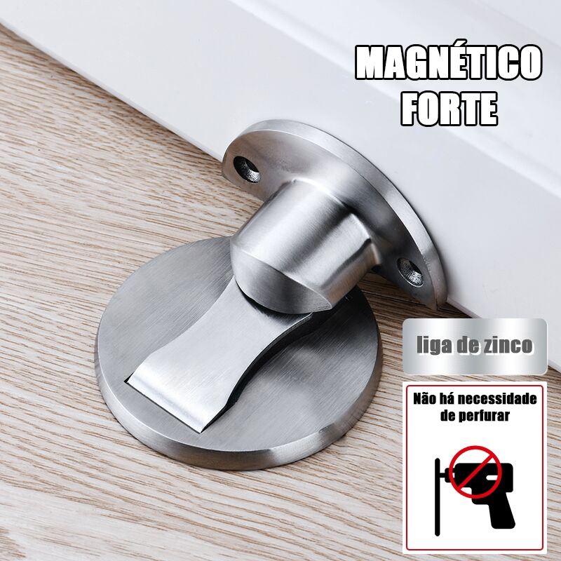Batente de Porta Magnético Invisível: Fixe Sem Perfurar e Evite Danos