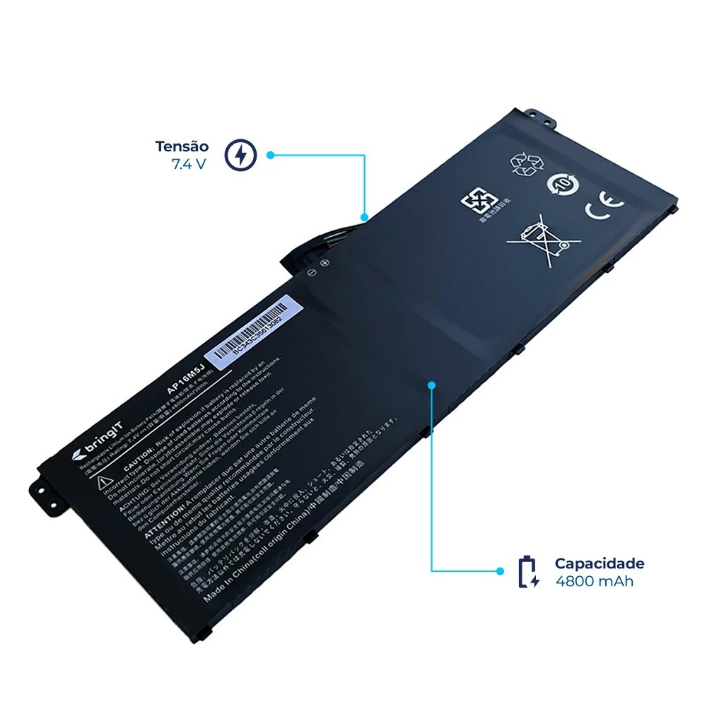 Bateria Acer Nitro 5: 4800mAh - Potência Extra!