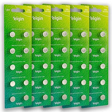 Bateria Alcalina LR44 Elgin A76 – Kit com 50 Unidades