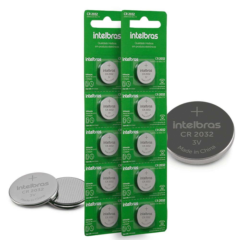Bateria CR2032 Intelbras: 10 Unidades 3V de Pura Energia!