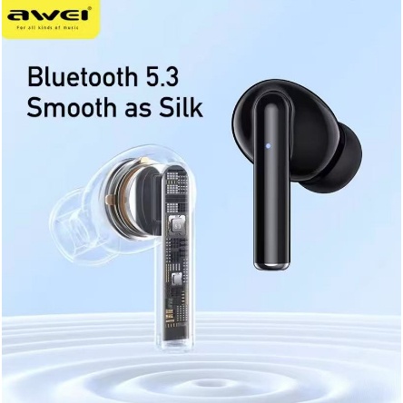 Fones de Ouvido Awei T61: TWS com Bluetooth 5.3 e 300mAh de Bateria
