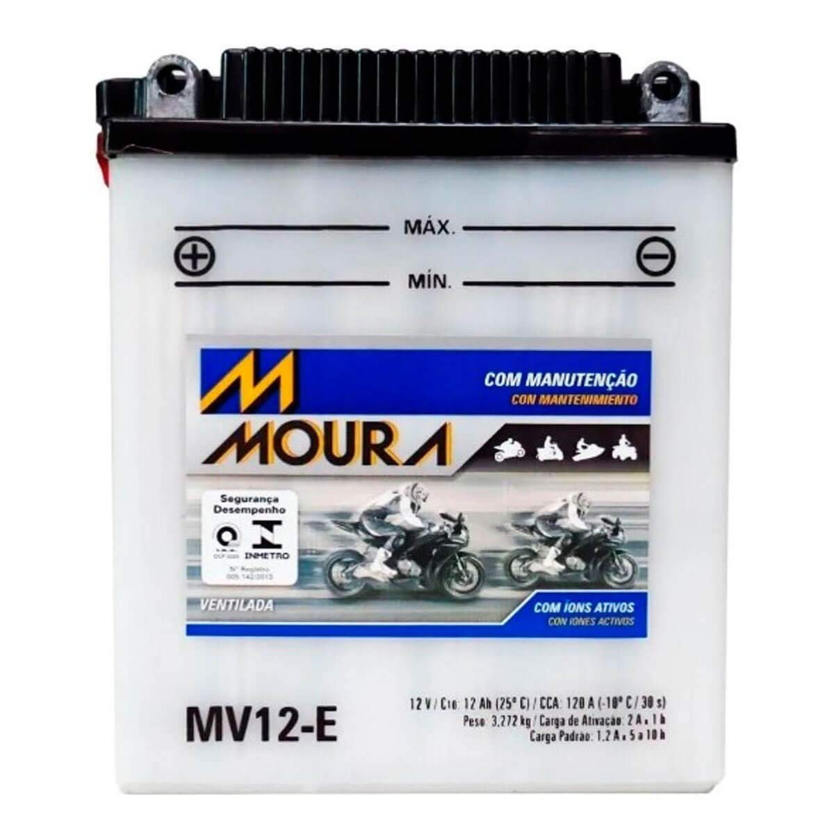Bateria Moura Moto MA12-E 12Ah Selada: Potência e Confiabilidade para Sua Moto (Equivalente Yuasa YTX14-BS)