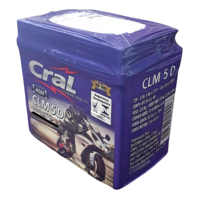 Bateria Selada Cral Moto 5Ah: Confiável e Potente para Sua Moto