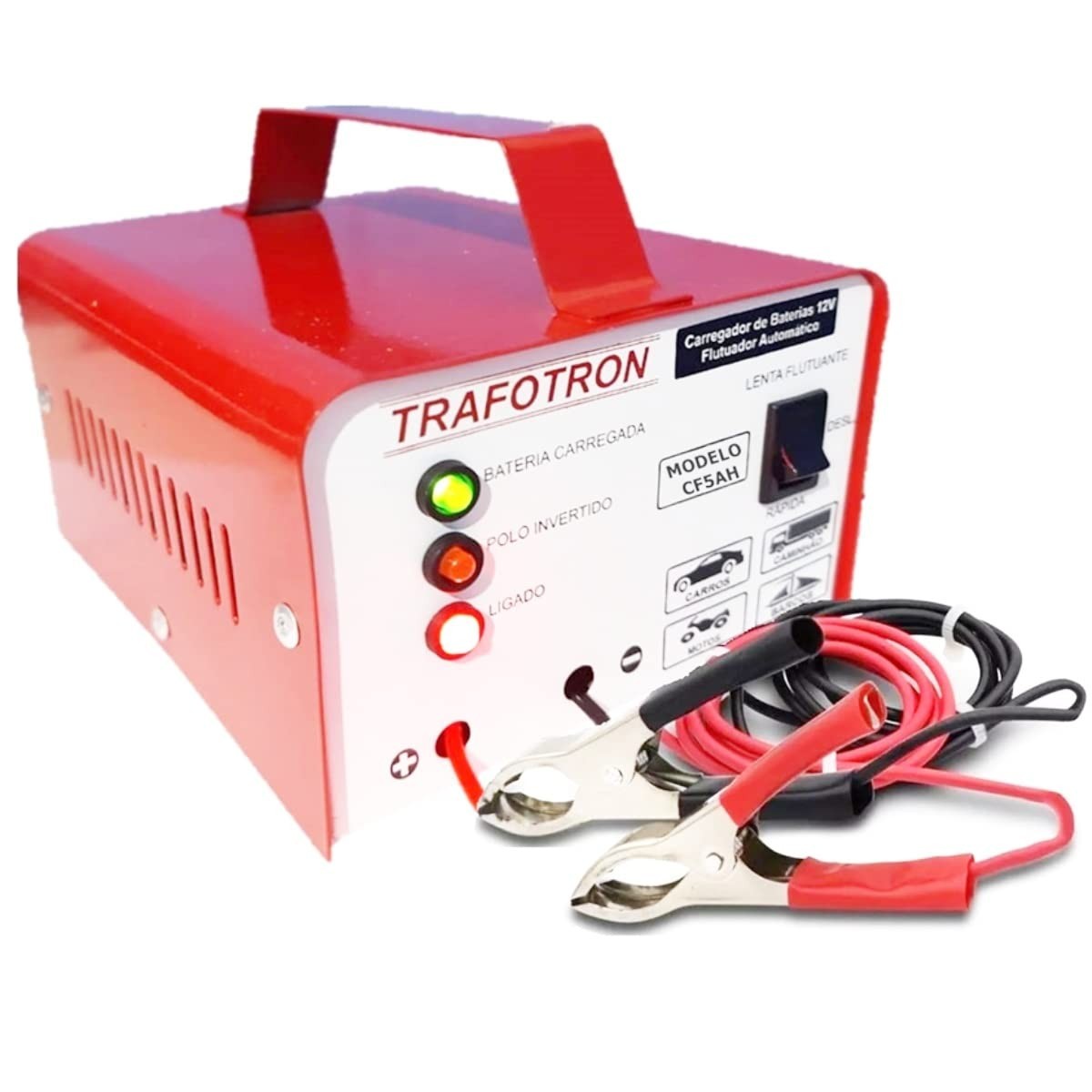 Carregador de Bateria Automotiva 12V 5Ah Flutuante CF5: Mantenha seu Veículo Sempre Pronto!