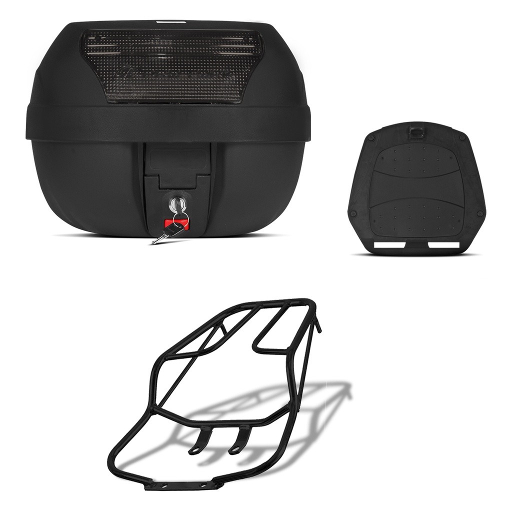 Baú Moto Pro Tork 28L + Bagageiro: Praticidade e Segurança