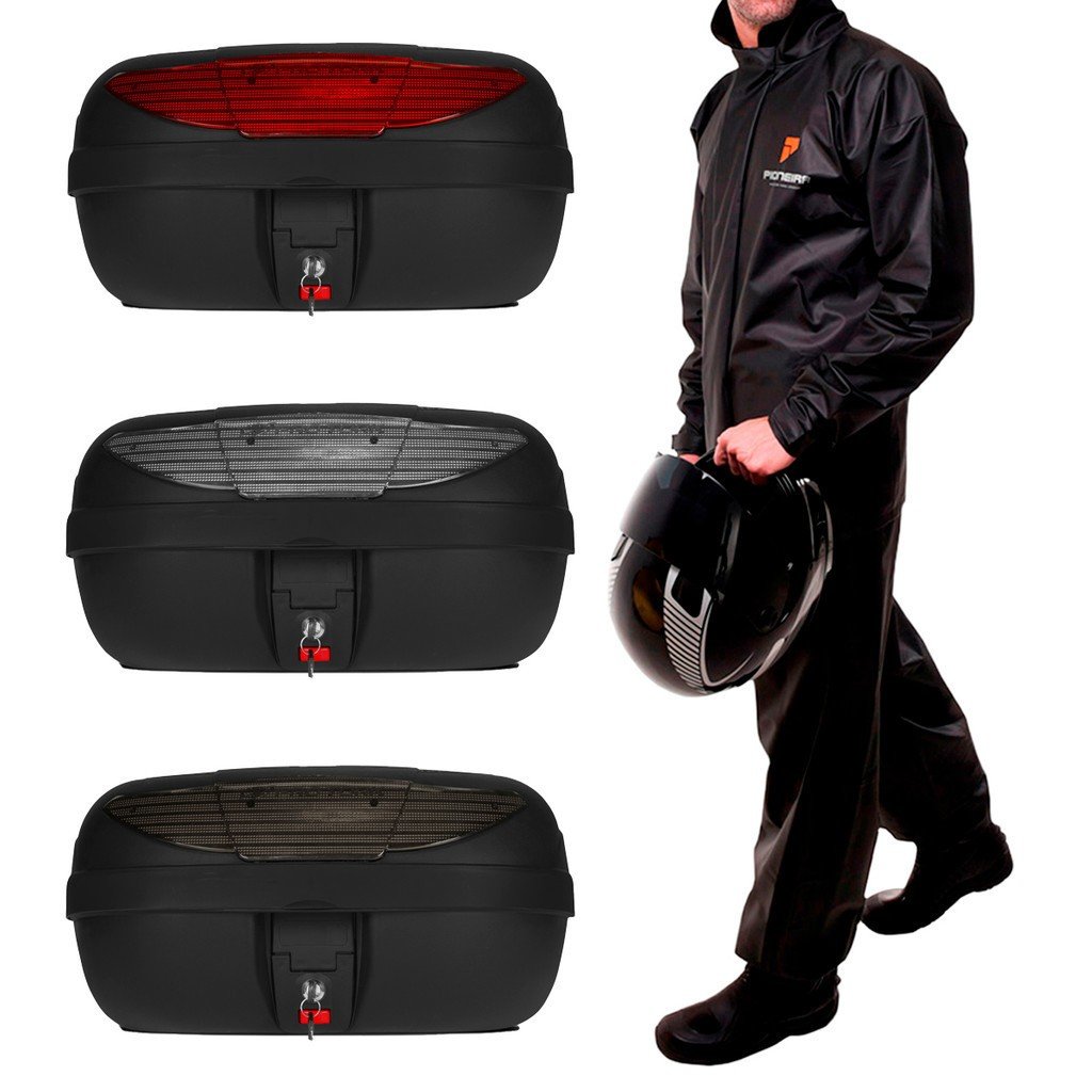 Bauleto Moto 45L + Capa Chuva: Kit Completo Pro Tork