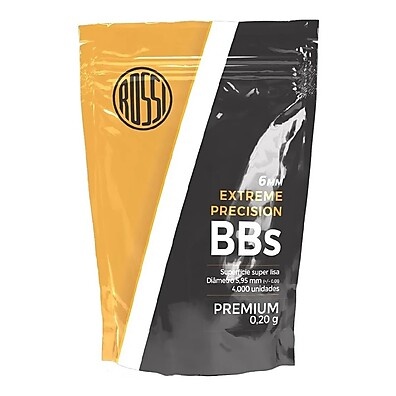 BBs Rossi Airsoft 0,20g – 4000 Esferas Brancas de Alta Precisão
