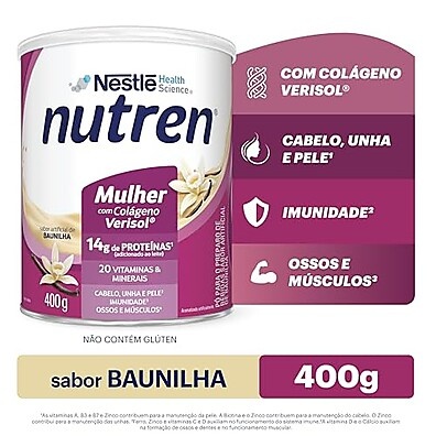 Nutren Beauty Vanilla: Pele e Cabelos Radiantes 400g