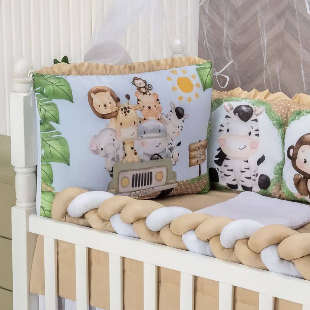 Kit Berço Americano Safári Caqui: Conforto e Estilo para o Bebê