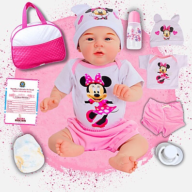 Bebê Reborn Mary 100% Silicone com Banho Realista