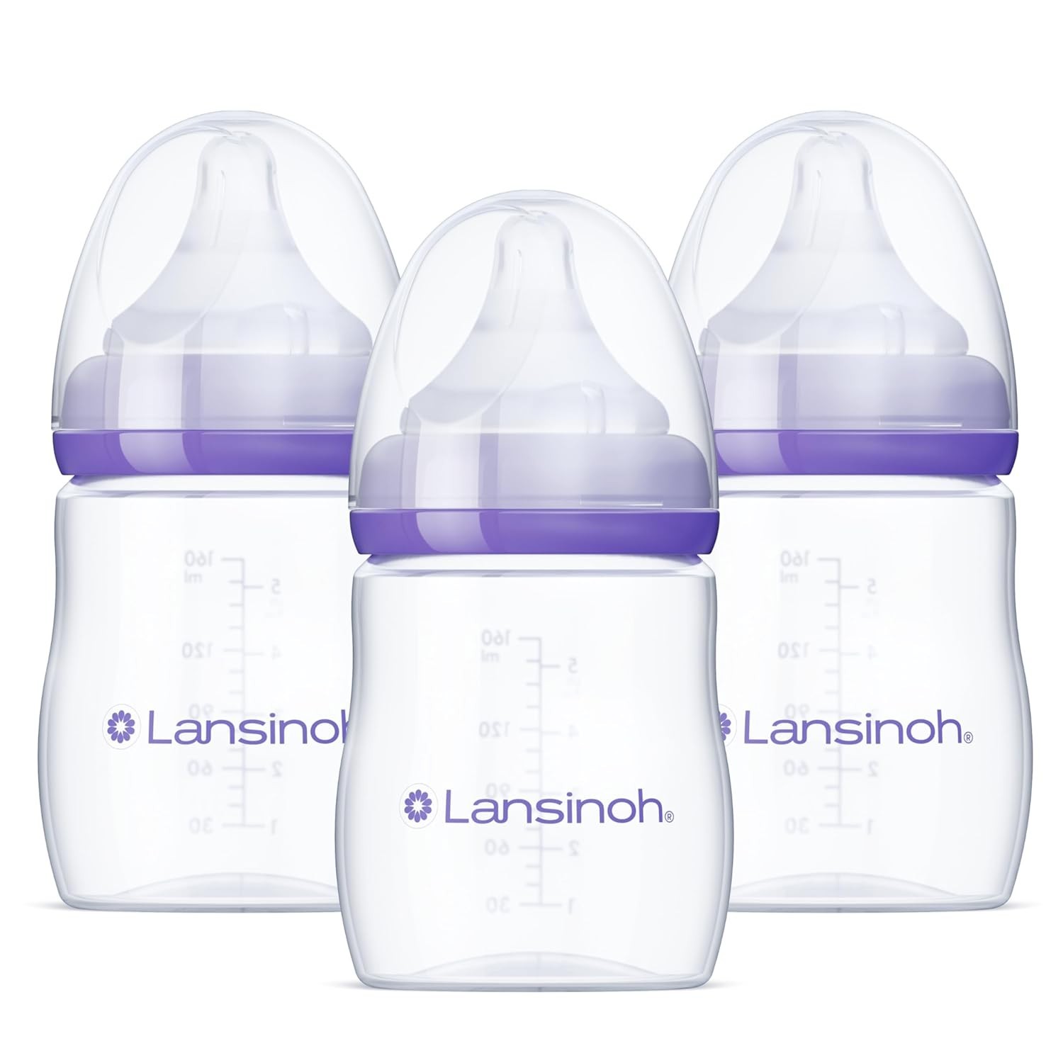 Lansinoh Mamadeiras NaturalWave para Bebês em Amamentação - 3 Unidades, 142g