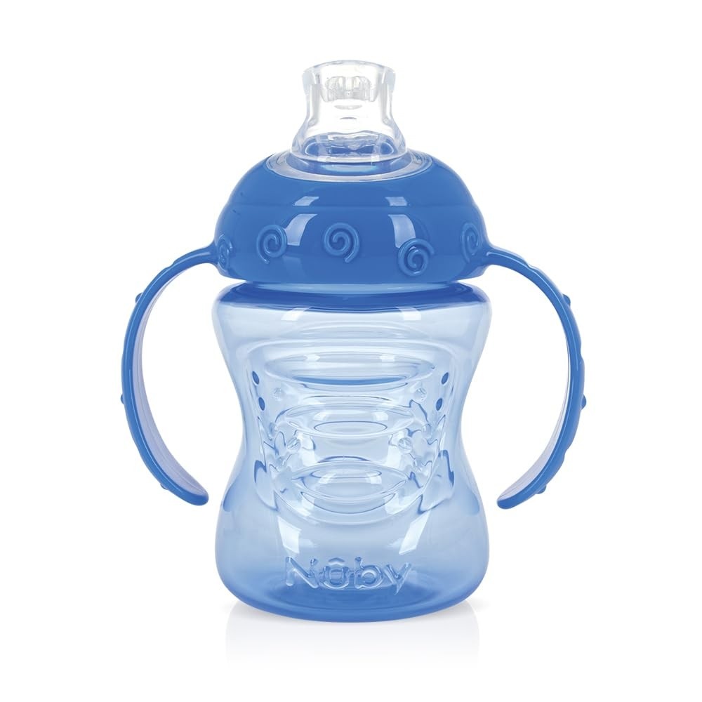 Copo de Treinamento Nuby com Alça e Bico de Silicone Azul - Segurança e Conforto para Bebês