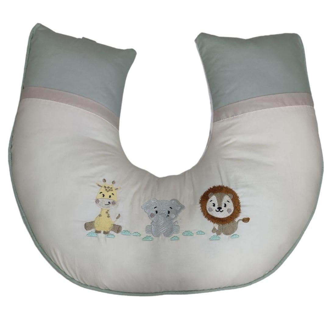Almofada de Amamentação Ergonômica para Bebês - Estampa Safari Selva Luxo