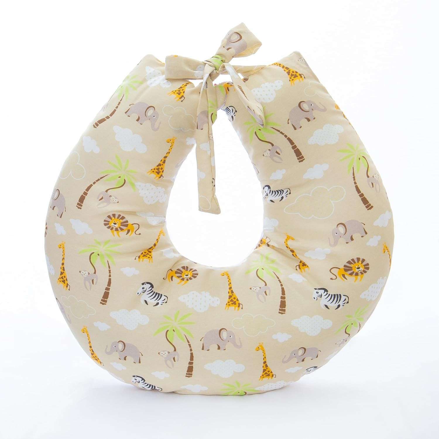Almofada de Amamentação Safari Palha - Conforto Ergonômico para Mães e Bebês