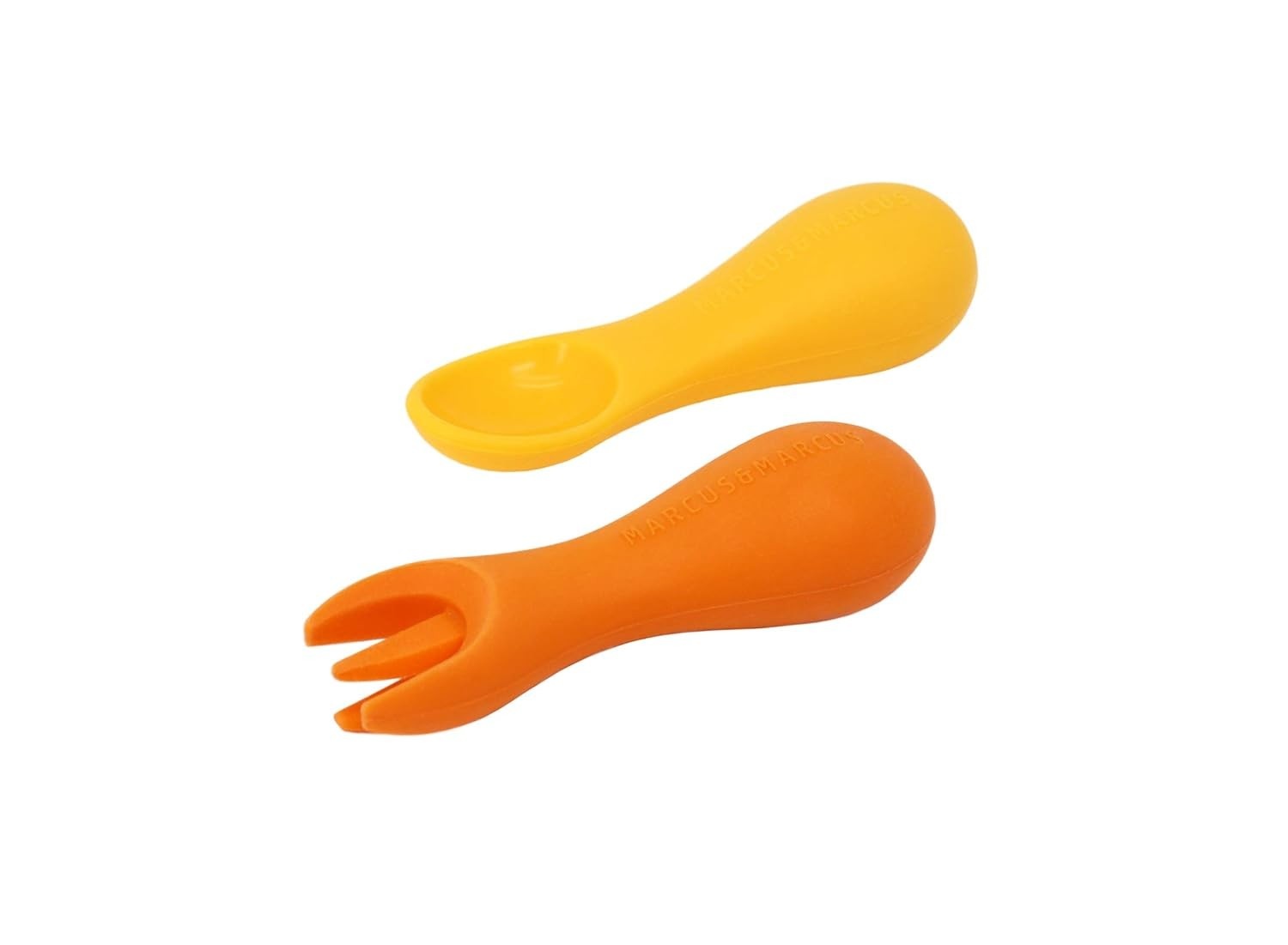 Kit Colher e Garfo em Silicone para Bebês - Seguro, Ergonômico e Livre de BPA | Design Girafa Marcus e Marcus