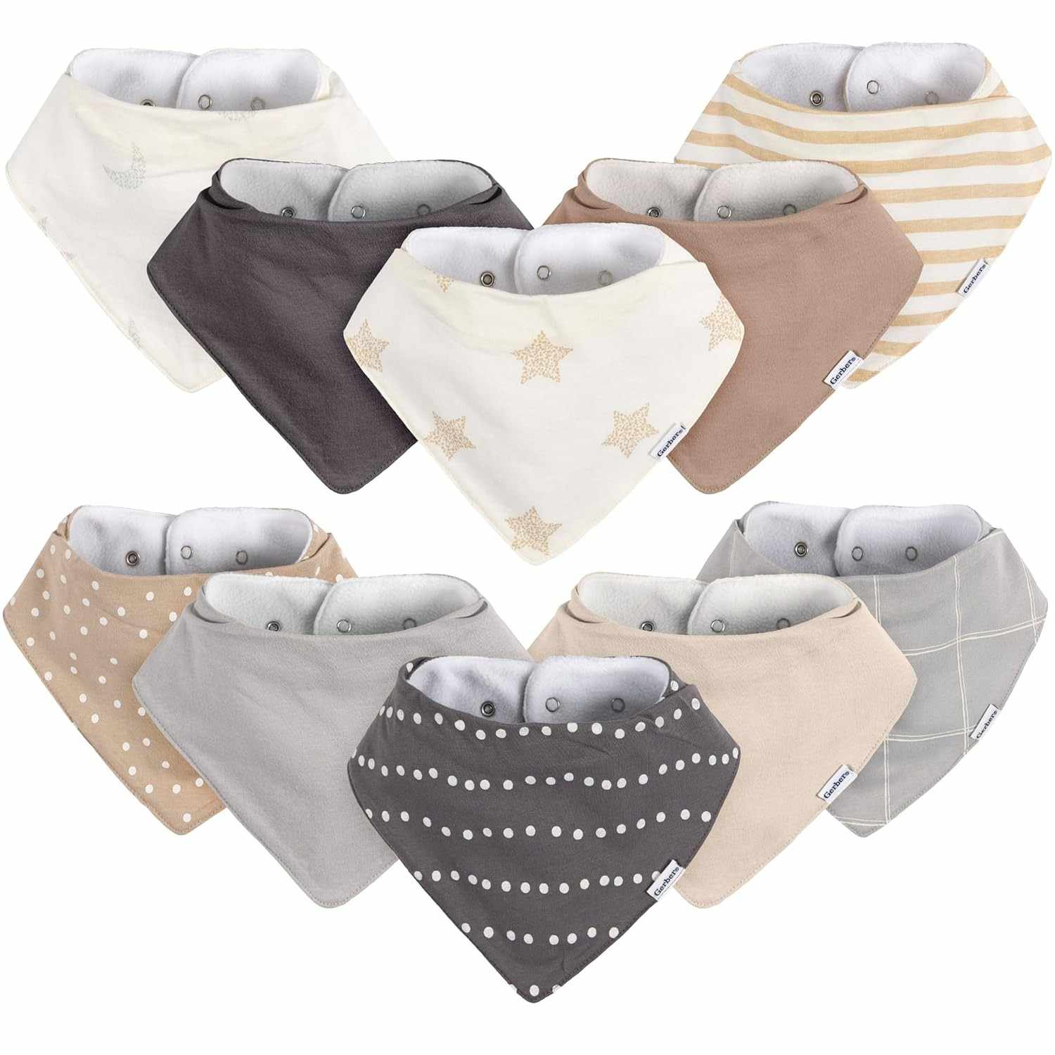 Babadores Bandana Gerber para Bebês - Estilo Moderno e Conforto Total