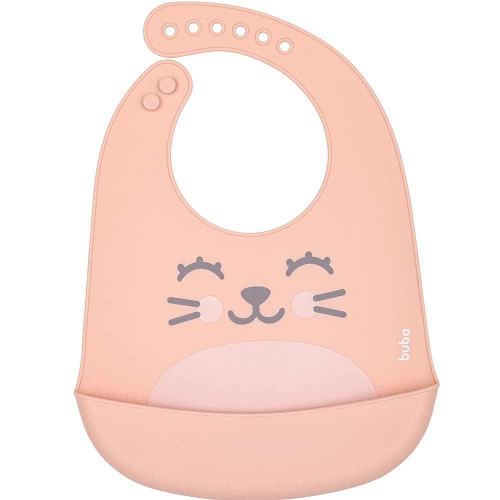 Babador em Silicone com Pega-Migalhas Gumy Pessego - Proteção e Estilo para Bebês