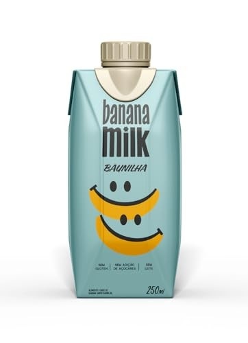 Banana Milk Baunilha 250 ml – Bebida Vegetal, Sem Lactose, Sem Glúten, Sem Açúcar Adicionado | Ideal para Lanches